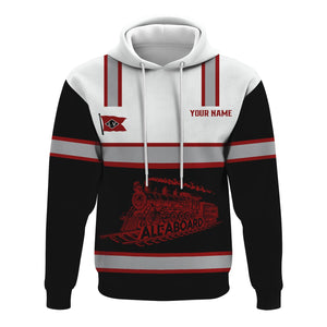Railspirit Custom Name Lehigh Valley Railroad Hoodie Eat Train Sleep Repeat Printed Train Zip Hoodie
