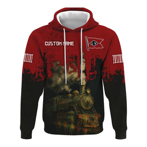 Railspirit Personalized Lehigh Valley Railroad Hoodie Vintage Train Art Style Zip Up Hoodie For Locomotive Fans