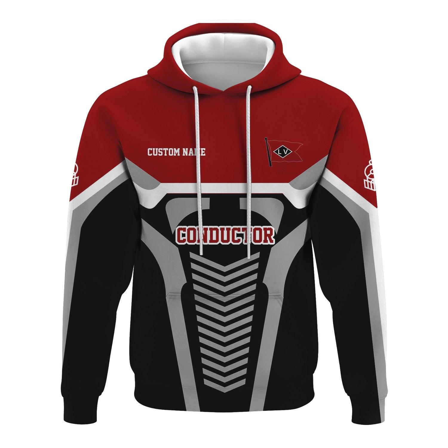 Railspirit Personalized Lehigh Valley Railroad Hoodie Track-Inspired with Custom Job Position Train Zip Up Hoodie