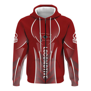 Railspirit Personalized Lehigh Valley Railroad Hoodie Striking Line Style Train Zip Up Hoodie For Locomotive Lovers