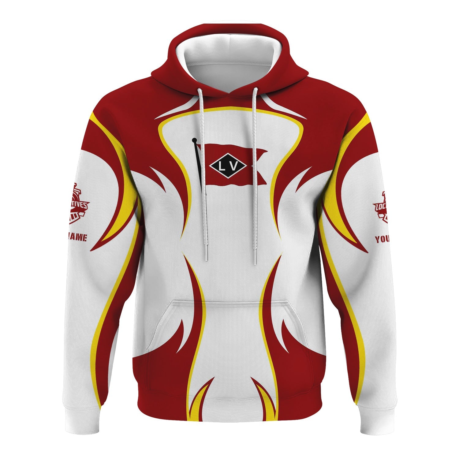 Railspirit Personalized Lehigh Valley Railroad Hoodie Distinctive Flame Style Zip Up Hoodie For Steam Engine Addict