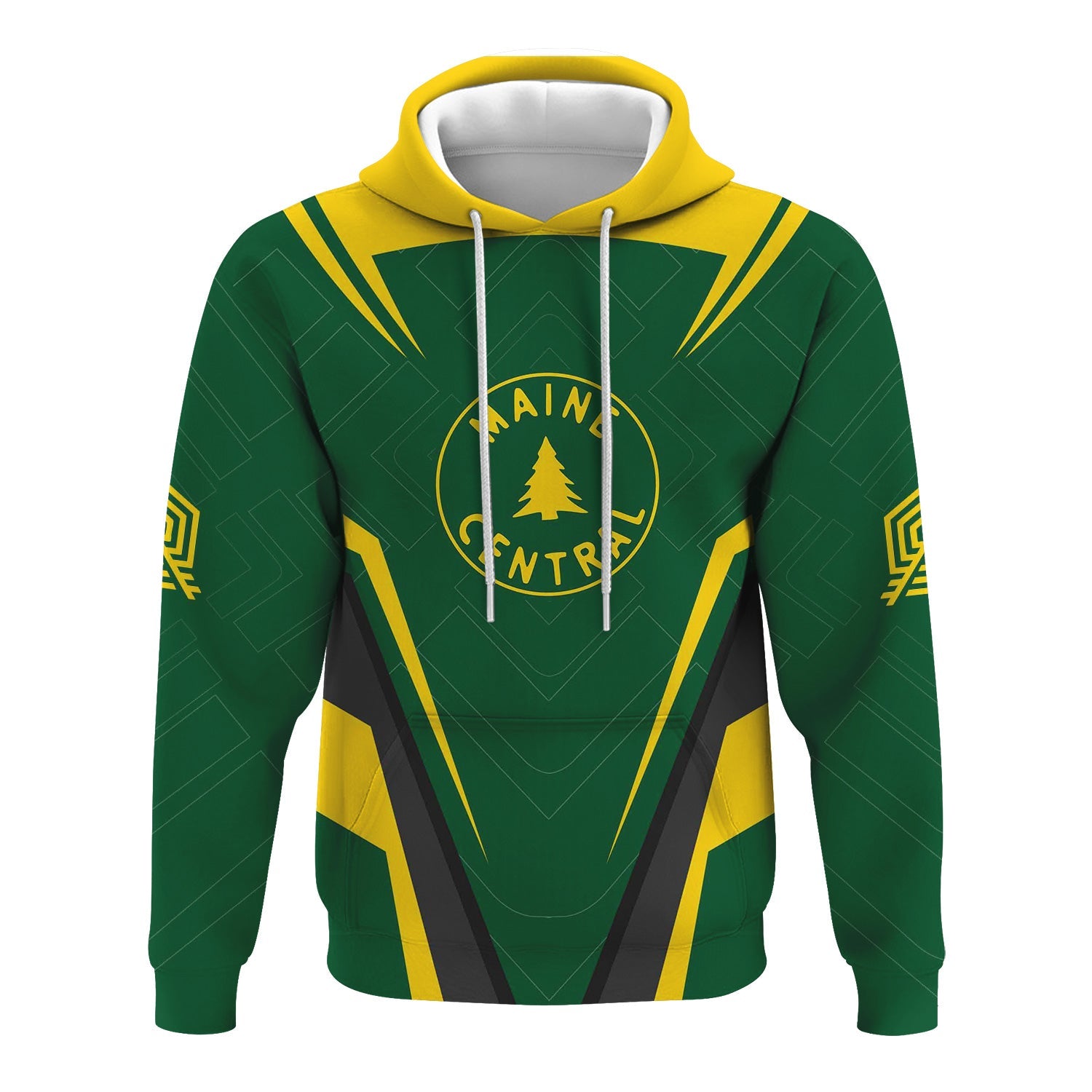 Railspirit Personalized Maine Central Railroad Hoodie Railway Inspired Apparel Train Zip Up Hoodie For Train Lovers