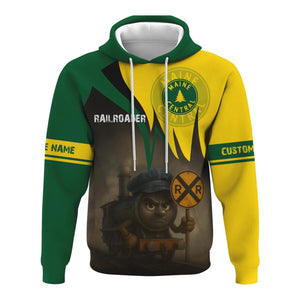 Railspirit Personalized Maine Central Railroad Hoodie Angry Train Hoodie Gift Idea For Train Lover