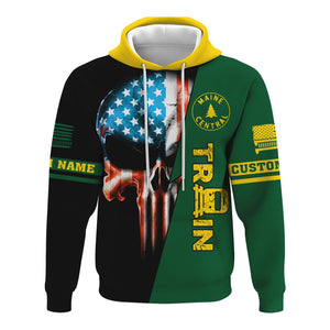 Railspirit Personalized Maine Central Railroad Hoodie Train Skull American Flag Zip Up Hoodie All Over Print