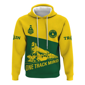 Railspirit Custom Name Maine Central Railroad Hoodie One Track Mind Printed Zip Hoodie