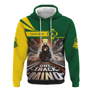 Railspirit Personalized Maine Central Railroad Hoodie One Track Mind Train Printed ZIp Up Hoodie