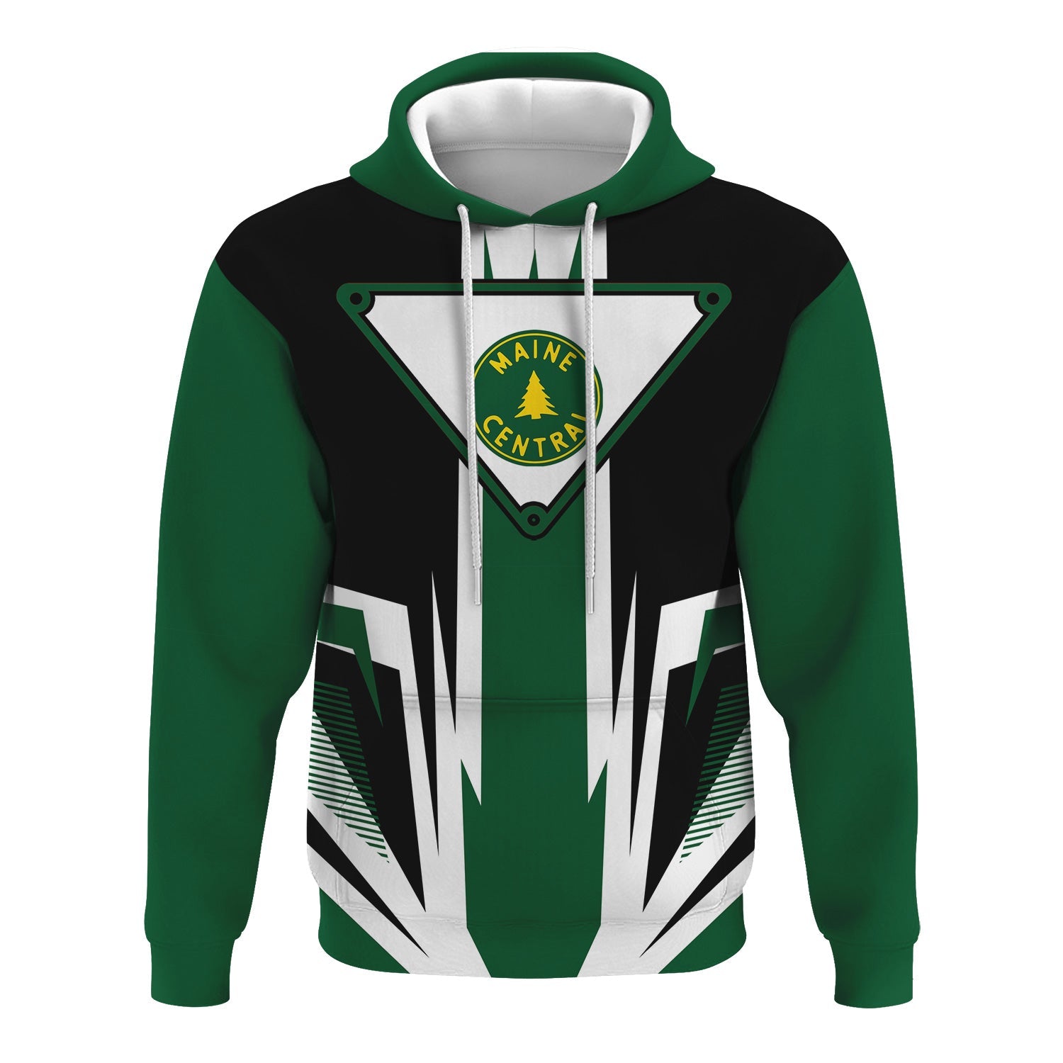 Railspirit Maine Central Railroad Hoodie Bold Graphic Style All Over Printed Zip Up Hoodie