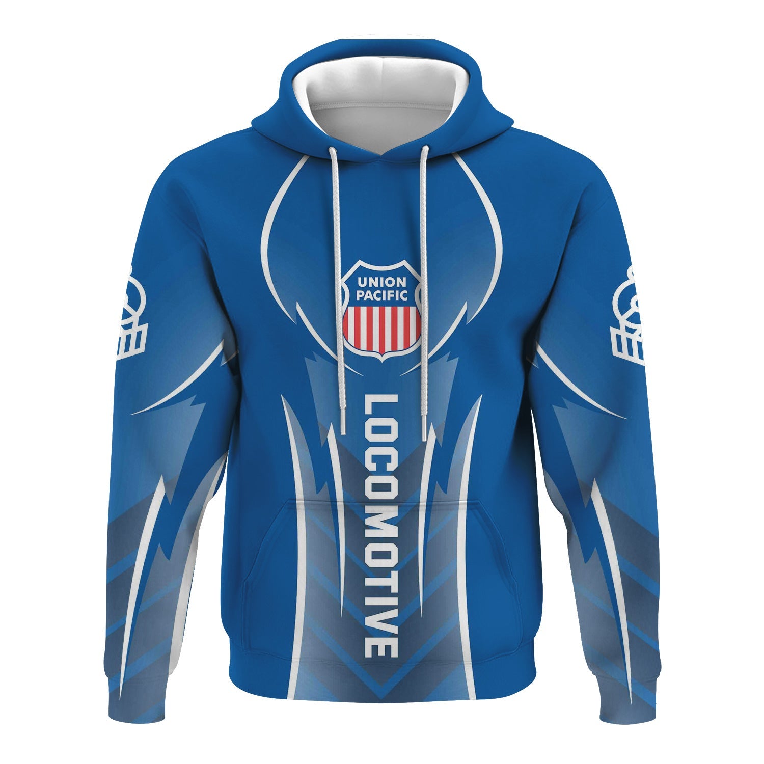 Railspirit Personalized Union Pacific Railroad Hoodie Striking Line Style Big Boy Train Zip Up Hoodie For Locomotive Lovers