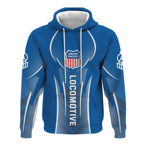 Railspirit Personalized Union Pacific Railroad Hoodie Striking Line Style Big Boy Train Zip Up Hoodie For Locomotive Lovers