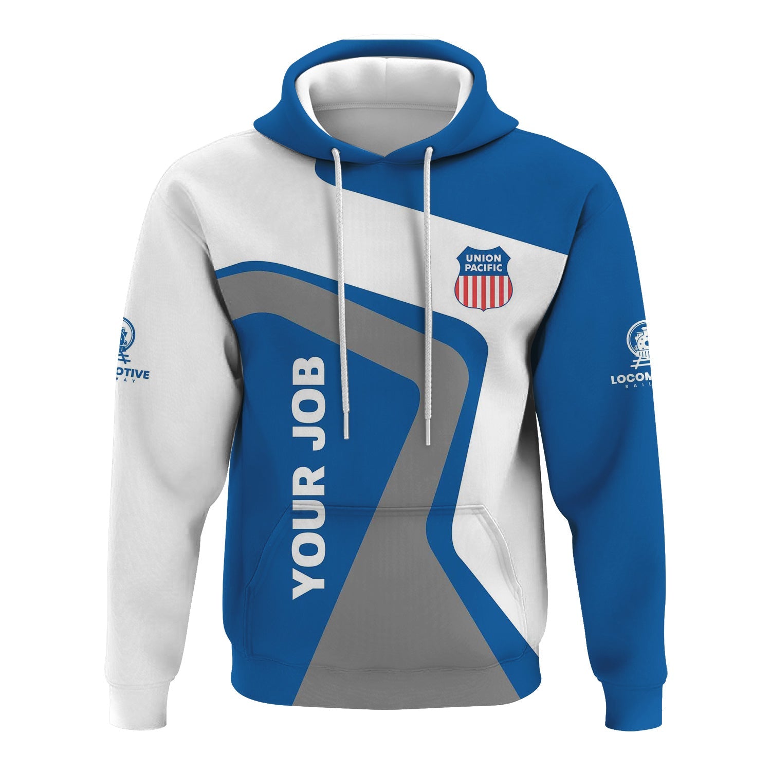 Railspirit Personalized Union Pacific Railroad Hoodie Unique Design with Custom Job Position Big Boy Train Zip Up Hoodie