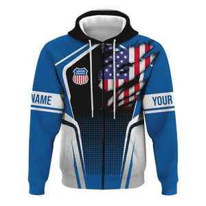 Railspirit Personalized Union Pacific Railroad Hoodie American Eagle Vintage Train Big Boy Zip Up Hoodie