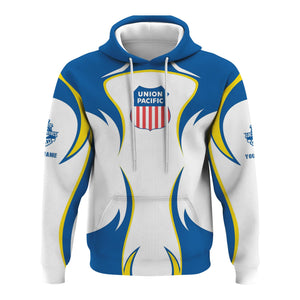 Railspirit Personalized Union Pacific Railroad Hoodie Distinctive Flame Style Big Boy Zip Up Hoodie For Steam Engine Addict