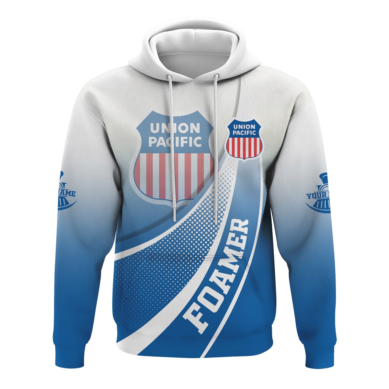 Railspirit Personalized Union Pacific Railroad Hoodie Railway-Themed Style Big Boy Zip Up Hoodie Gift Idea For Trainspotter