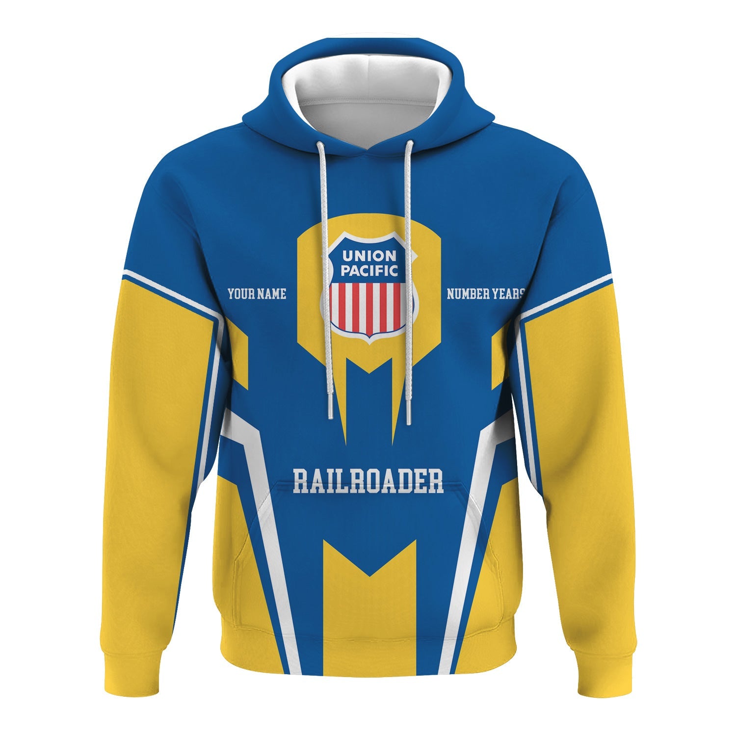 Railspirit Personalized Union Pacific Railroad Hoodie Custom Year Railroader Big Boy Zip Up Hoodie Gift Idea For Train Lover