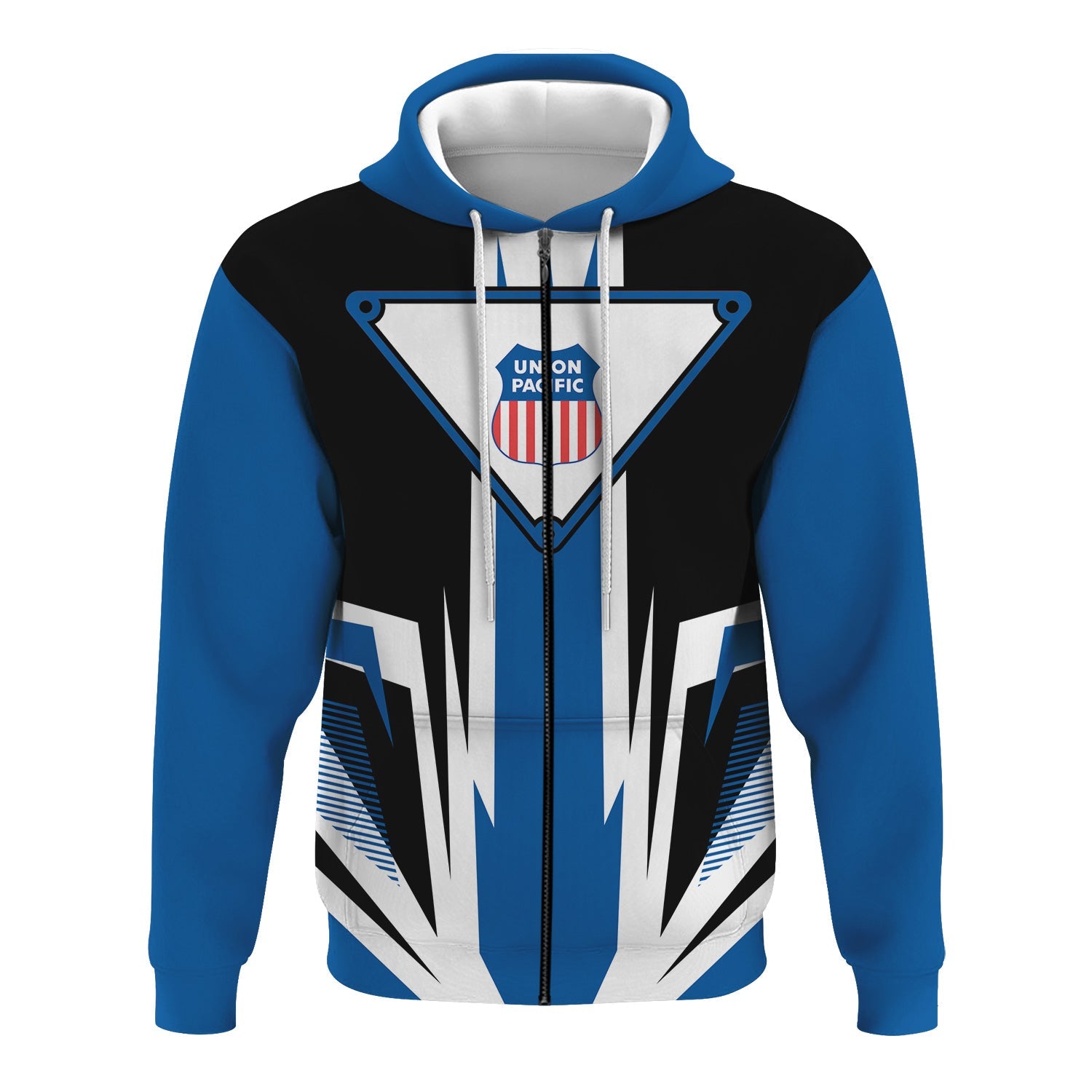 Railspirit Union Pacific Railroad Hoodie Bold Graphic Style Big Boy All Over Printed Zip Up Hoodie