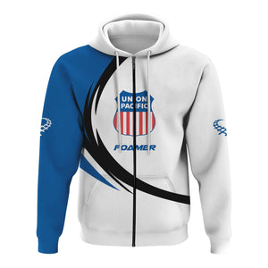 Railspirit Personalized Union Pacific Railroad Hoodie Unique Graphic Style Big Boy Zip Up Hoodie For Train Enthusiasts