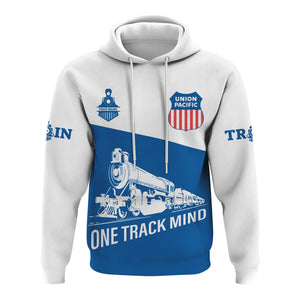 Railspirit Custom Name Union Pacific Railroad Hoodie One Track Mind Big Boy Printed Zip Hoodie