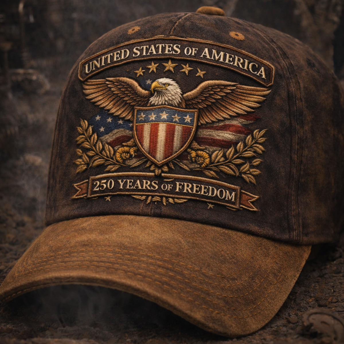American Eagle Shield Patriotic Printed Cap 250 Years of Freedom USA Hat Vintage Independence Pride Father’s Day Gift for Dad Veteran