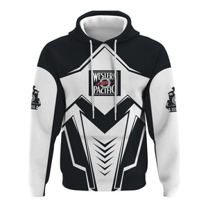 Railspirit Personalized Western Pacific Railroad Hoodie Railway Trainspotter Style Zip Up Hoodie Gift Idea For Foamers