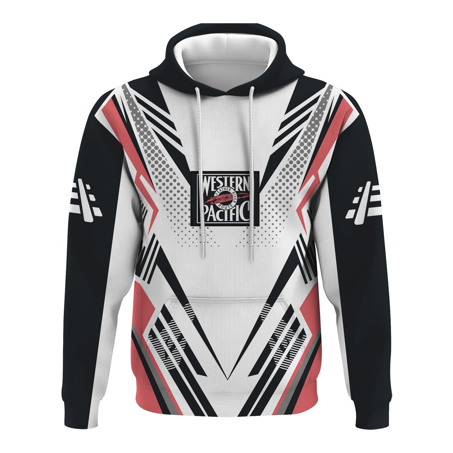 Railspirit Personalized Western Pacific Railroad Hoodie Railroad Tribute Design Train Zip Up Hoodie for Train Lovers