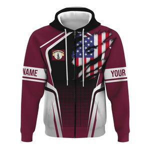 Railspirit Personalized Boston and Maine Railroad Hoodie American Eagle Vintage Train Zip Up Hoodie