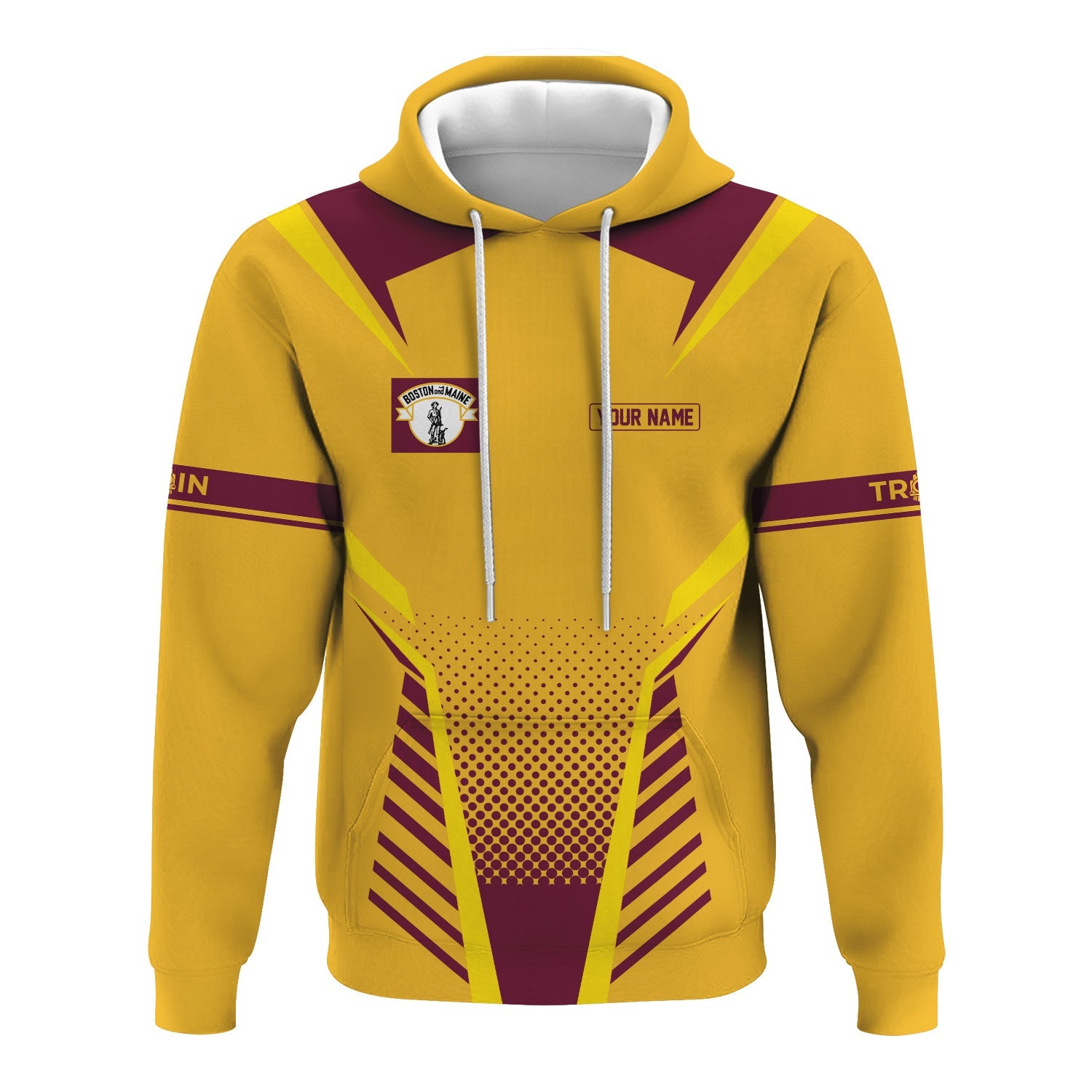 Railspirit Personalized Boston and Maine Railroad Hoodie Unisex Train Zip Hoodie All Over Print