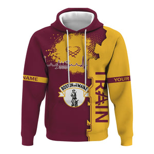 Railspirit Personalized Boston and Maine Railroad Hoodie Engine Heartbeat and Track Love Style Zip Up Hoodie Gift Idea For Train Lovers