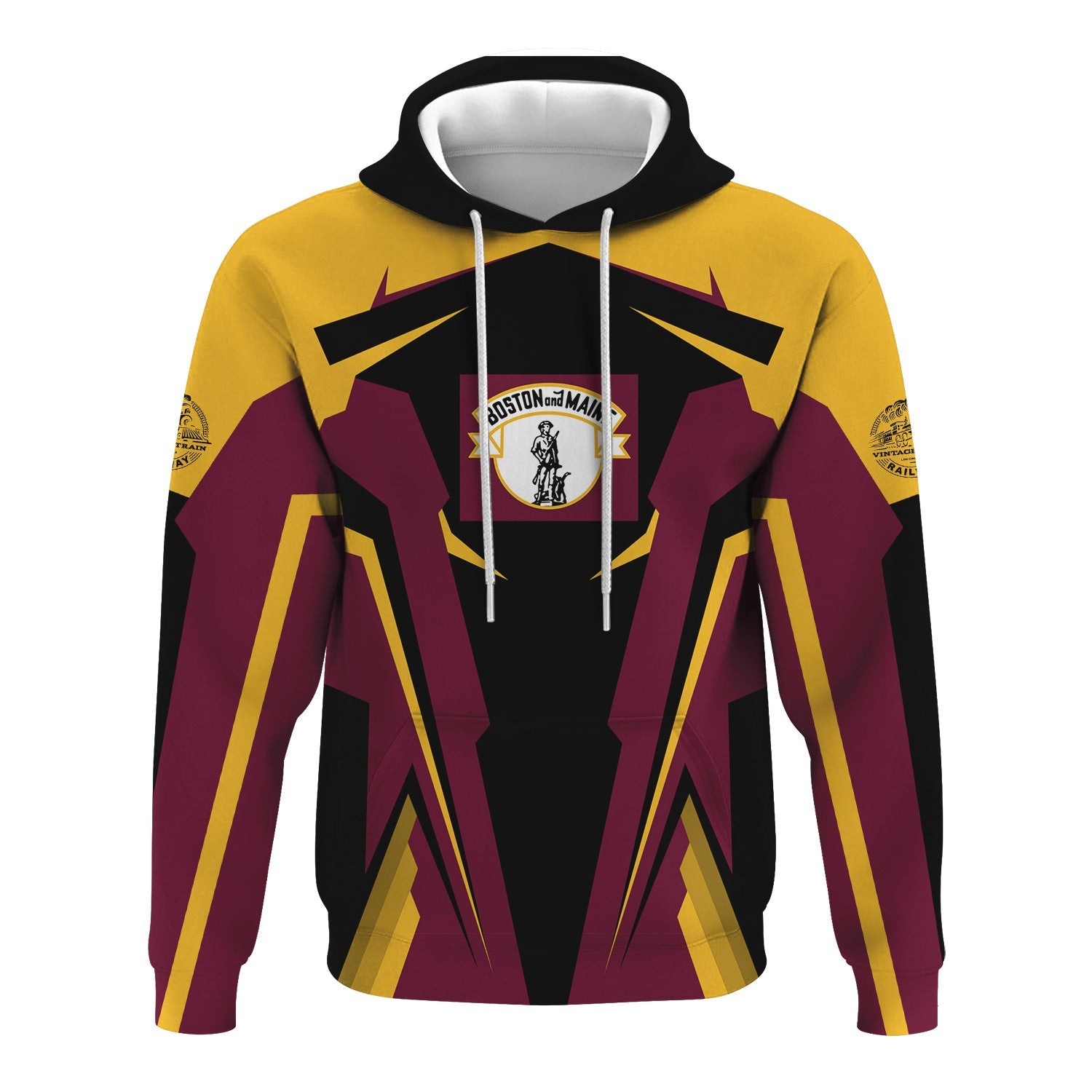 Railspirit Personalized Boston and Maine Railroad Hoodie Strong Line Style Train Hoodie Gift Idea For Train Lover