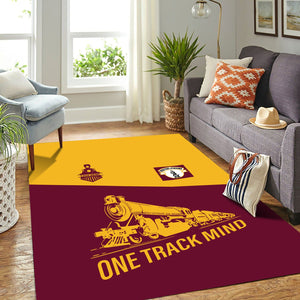 Railspirit Personalized Boston and Maine Railroad Area Rug One Track Mind Train Rug Gift Idea For Train Lover