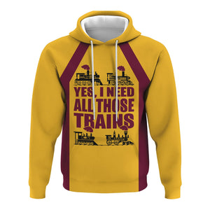 Railspirit Custom Name Boston and Maine Railroad Hoodie Yes I Need All Those Train Printed Zip Hoodie