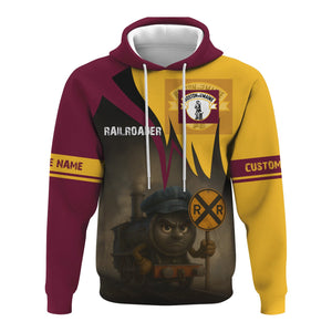 Railspirit Personalized Boston and Maine Railroad Hoodie Angry Train Hoodie Gift Idea For Train Lover