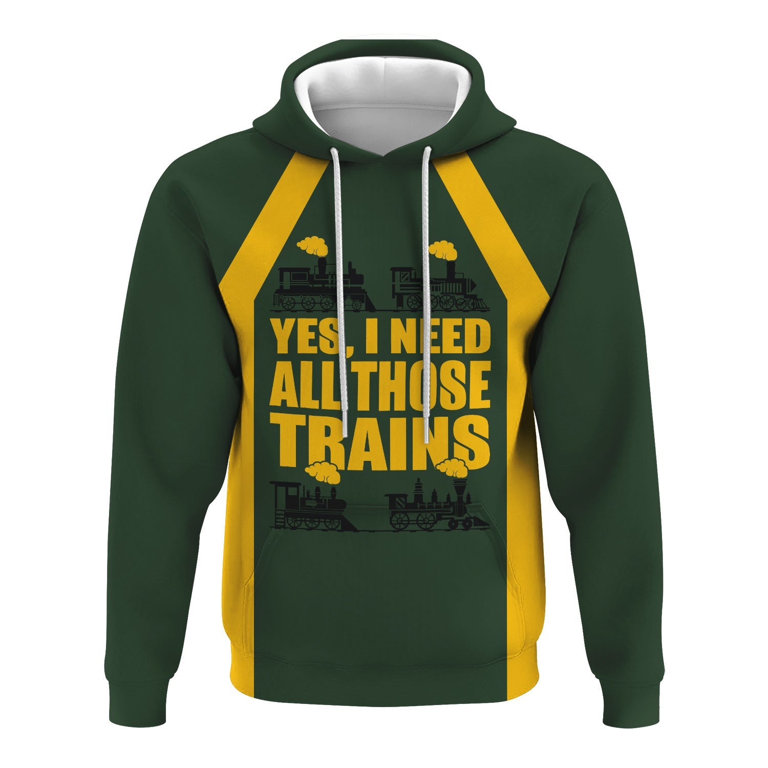 Railspirit Custom Name New York, New Haven and Hartford Railroad Hoodie Yes I Need All Those Train New Haven Railroad Printed Zip Hoodie
