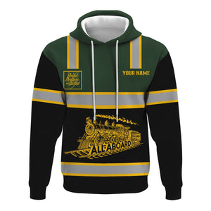 Railspirit Custom Name New York, New Haven and Hartford Railroad Hoodie Eat Train Sleep Repeat New Haven Railroad Printed Train Zip Hoodie