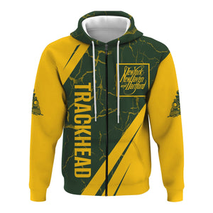 Railspirit Personalized New York, New Haven and Hartford Railroad Hoodie Crackle Texture Style New Haven Railroad Train Zip Up Hoodie For Trackhead