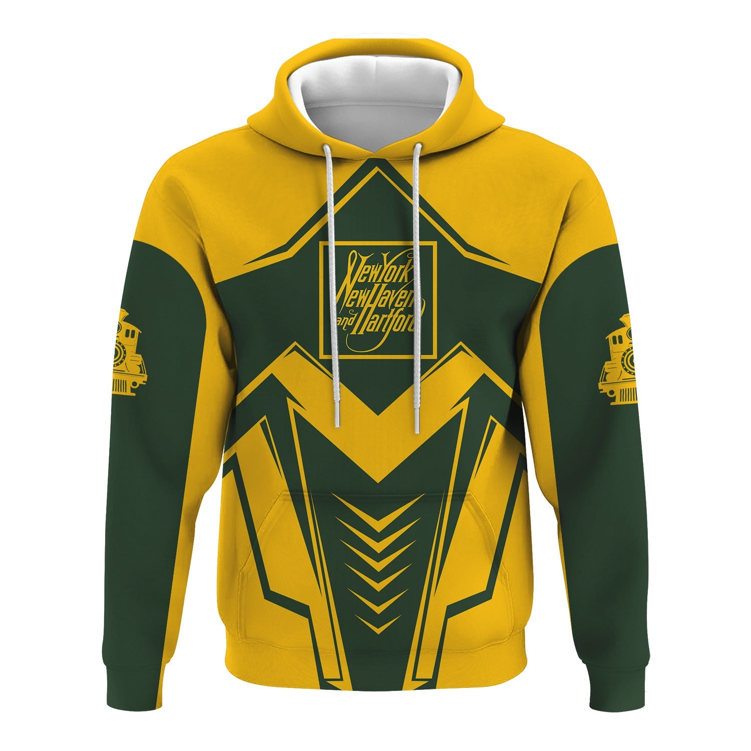 Railspirit Personalized New York, New Haven and Hartford Railroad Hoodie Railway Trainspotter Style New Haven Railroad Zip Up Hoodie Gift For Foamers