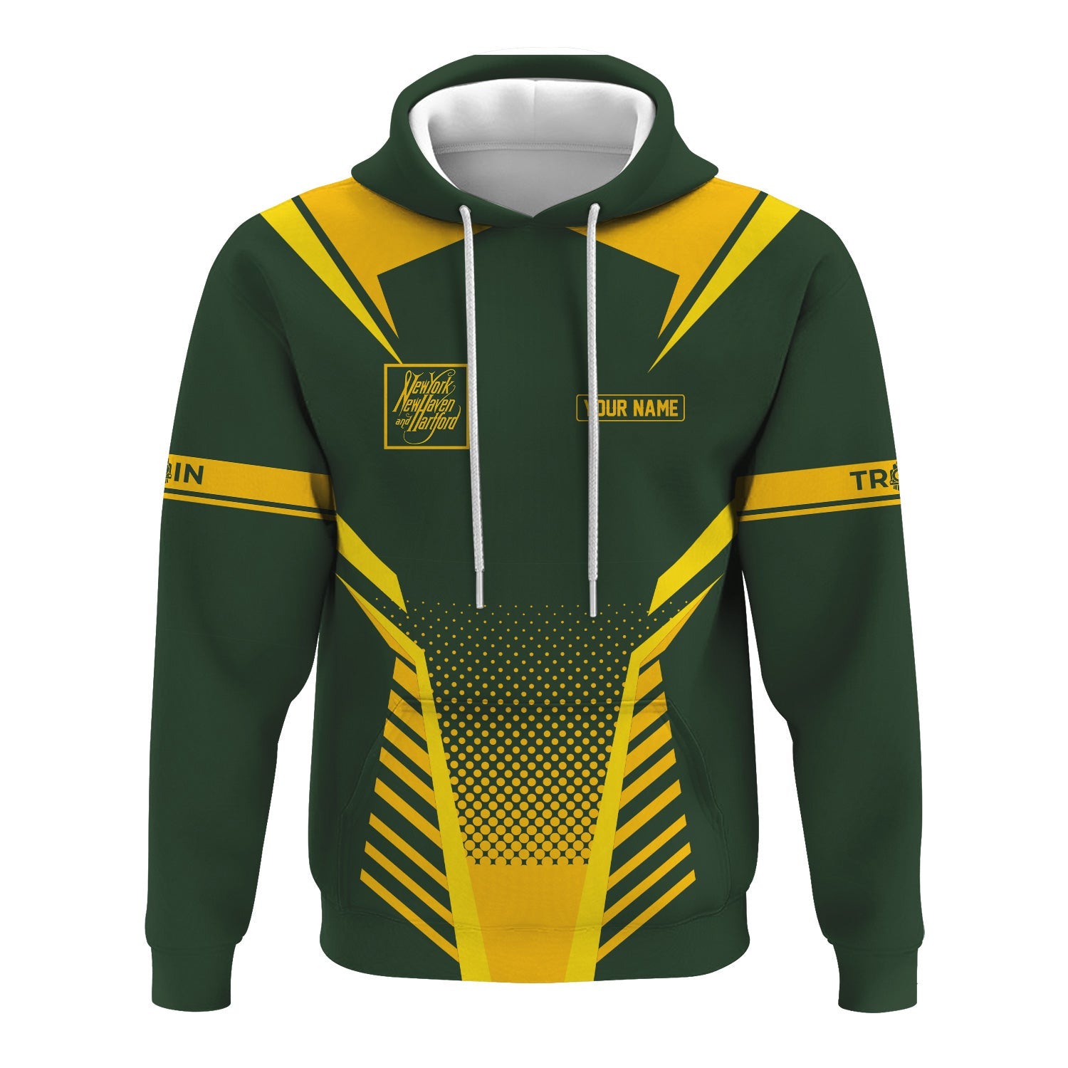 Railspirit Personalized New York, New Haven and Hartford Railroad Hoodie Unisex New Haven Railroad Train Zip Hoodie All Over Print