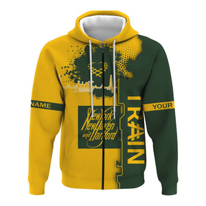 Railspirit Personalized New York, New Haven and Hartford Railroad Hoodie Engine Heartbeat and Track Love Style New Haven Railroad Zip Up Hoodie
