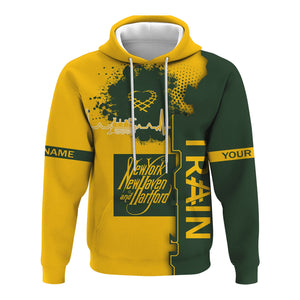Railspirit Personalized New York, New Haven and Hartford Railroad Hoodie Engine Heartbeat and Track Love Style New Haven Railroad Zip Up Hoodie