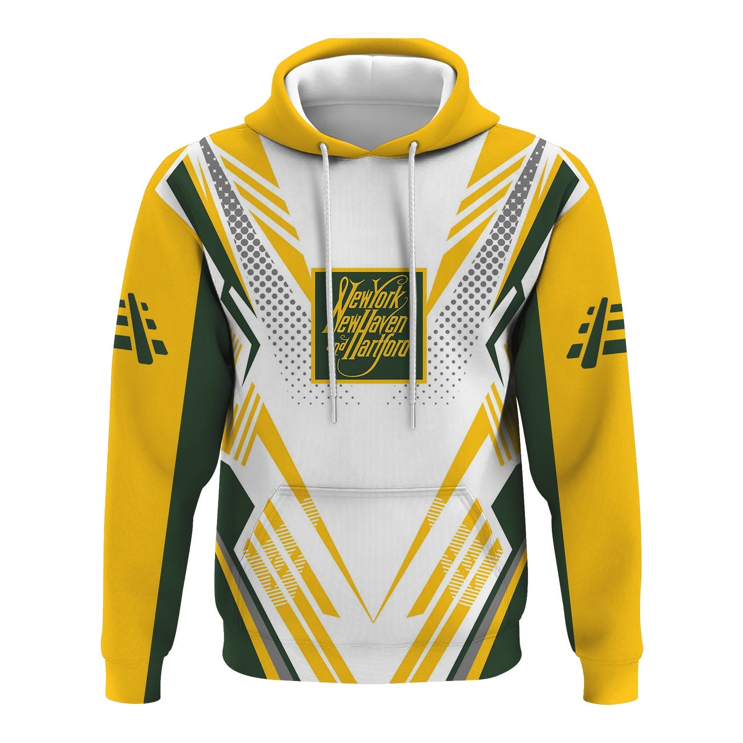 Railspirit Personalized New York, New Haven and Hartford Railroad Hoodie Railroad Tribute Design New Haven Railroad Train Zip Up Hoodie