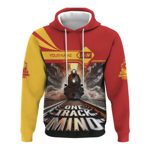 Railspirit Personalized Louisville and Nashville Railroad Hoodie One Track Mind L&N Train Printed ZIp Up Hoodie