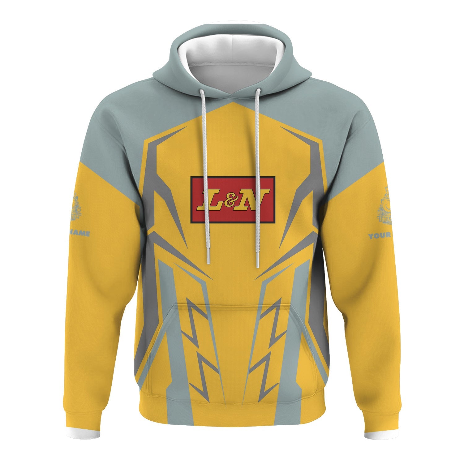Railspirit Personalized Louisville and Nashville Railroad Hoodie Futuristic Design with Custom Job L&N Train Zip Up Hoodie