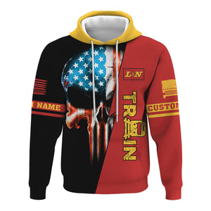 Railspirit Personalized Louisville and Nashville Railroad Hoodie Train Skull American Flag L&N Zip Up Hoodie All Over Print