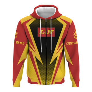 Railspirit Personalized Louisville and Nashville Railroad Hoodie Lightning Graphic Style L&N Zip Up Hoodie Gift Idea For Train Lover