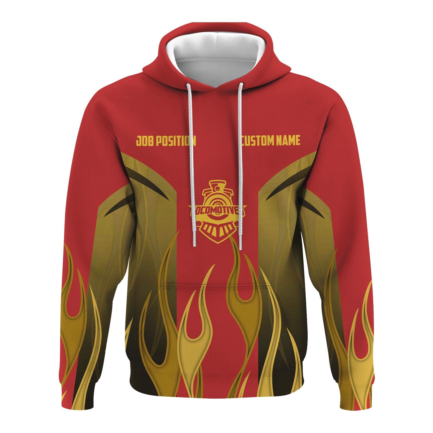 Railspirit Custom Name and Job Title Louisville and Nashville Railroad Hoodie Flame Graphic L&N Train Zip Up Hoodie