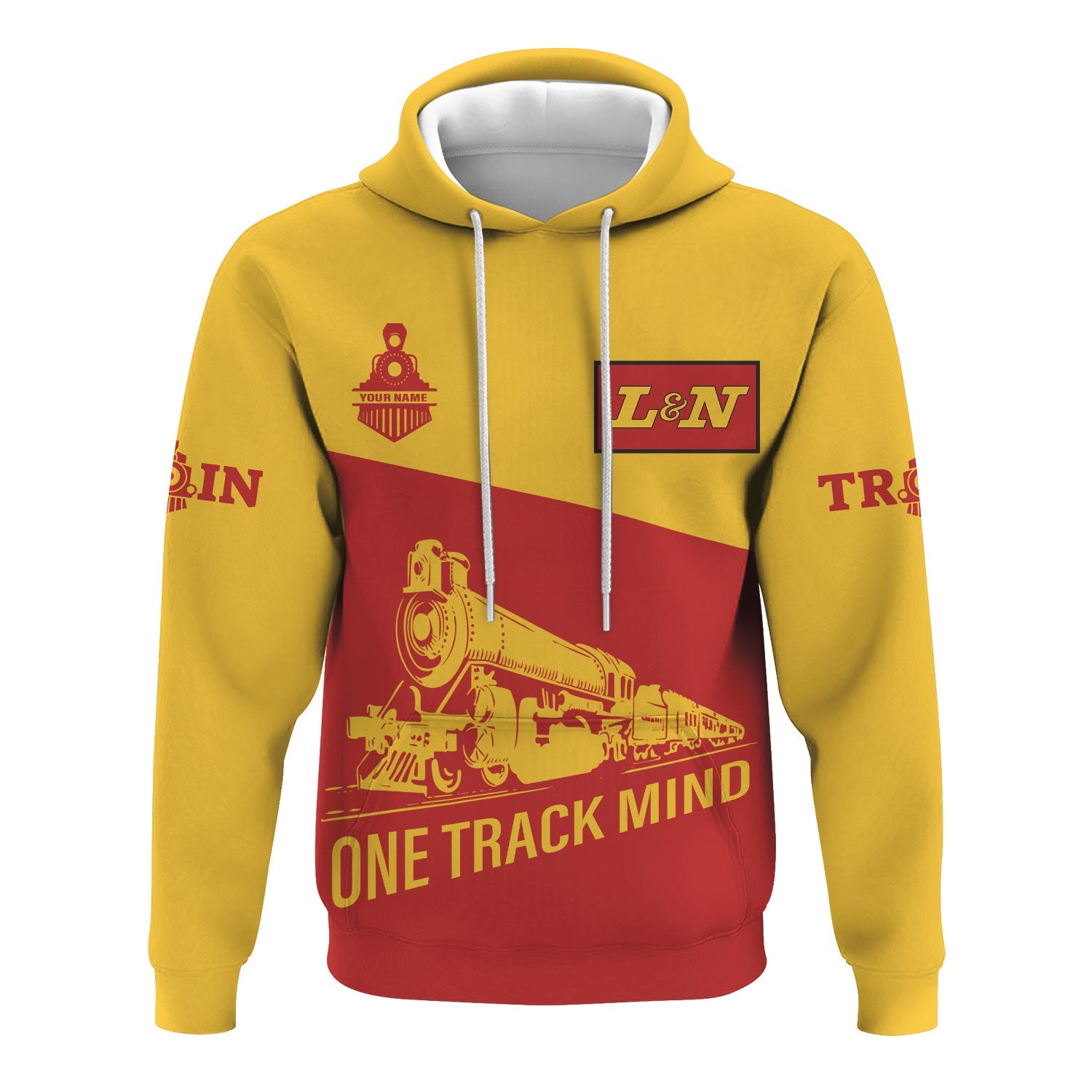 Railspirit Custom Name Louisville and Nashville Railroad Hoodie One Track Mind L&N Printed Zip Hoodie