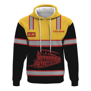 Railspirit Custom Name Louisville and Nashville Railroad Hoodie Eat Train Sleep Repeat L&N Printed Train Zip Hoodie