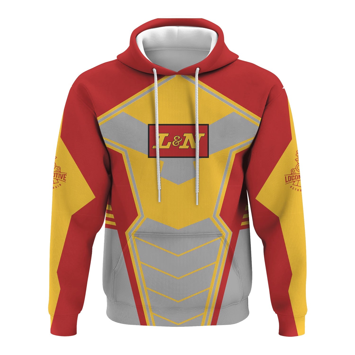 Railspirit Personalized Louisville and Nashville Railroad Hoodie Engine-Inspired Style L&N Train Zip Up Hoodie for Railroad Fanatic