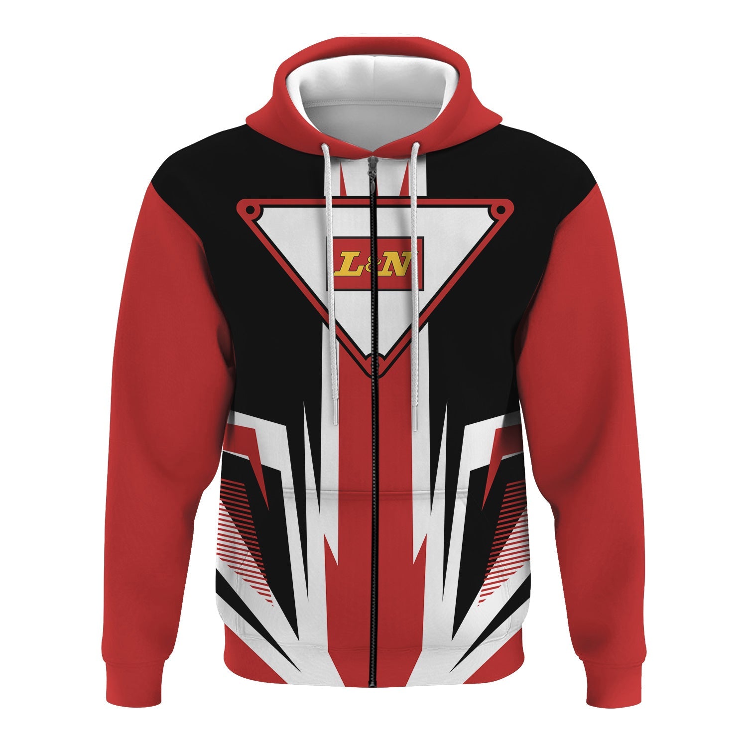 Railspirit Louisville and Nashville Railroad Hoodie Bold Graphic Style L&N All Over Printed Zip Up Hoodie