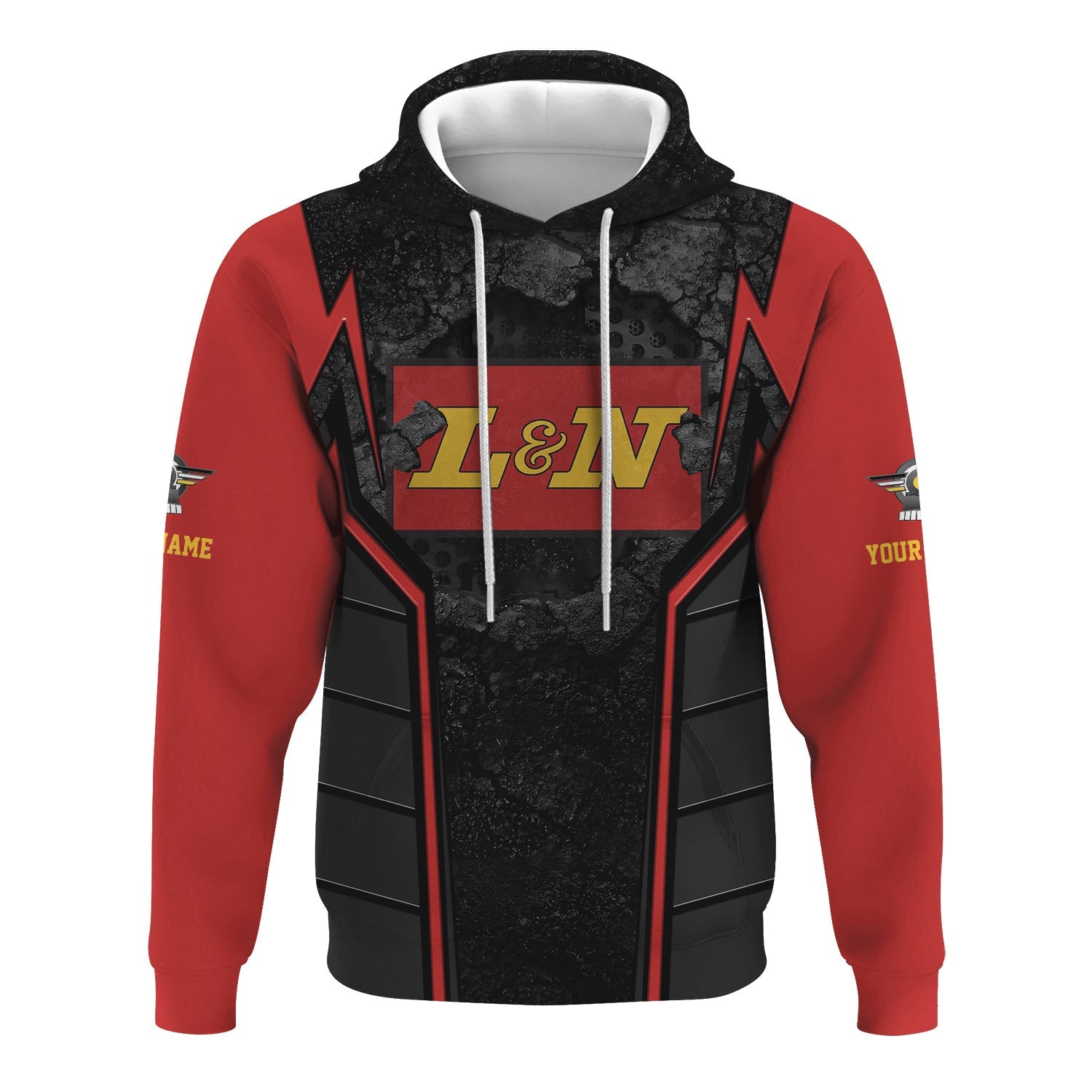 Railspirit Personalized Louisville and Nashville Railroad Hoodie Cracked Metal Design L&N Train Zip Up Hoodie for Rail Enthusiasts