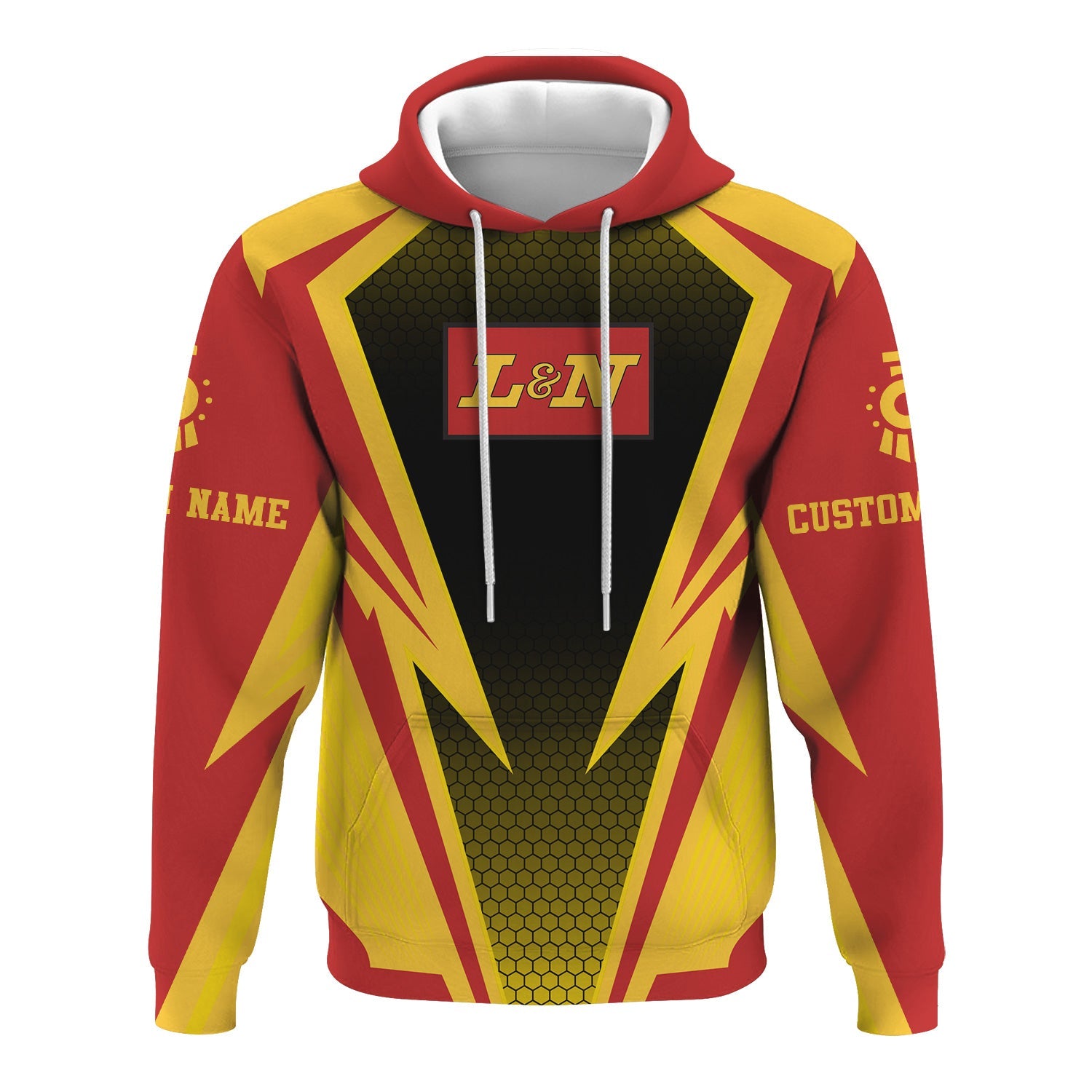 Railspirit Personalized Louisville and Nashville Railroad Hoodie Lightning Graphic Style L&N Zip Up Hoodie Gift Idea For Train Lover